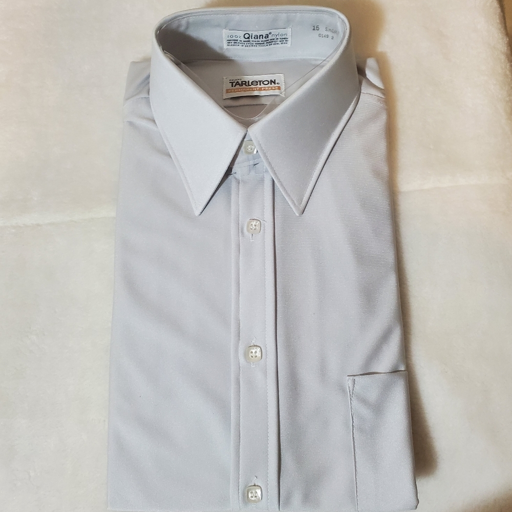 Tarleton Qiana 100% Nylon Vintage Button Down Short Sleeve